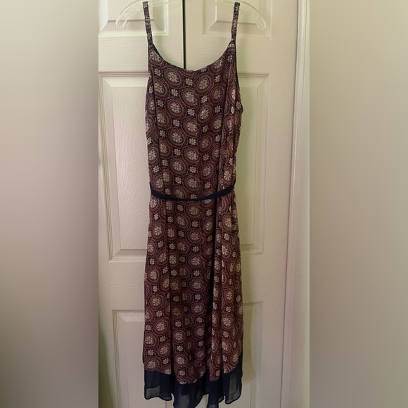 Orange & Navy High Low Dress 14/16 - Picture 2 of 3